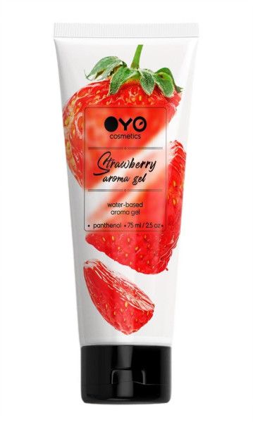 лубрикант на водной основе oyo aroma gel strawberry с ароматом клубники - 75 мл. от магазина «Зона Белья»
