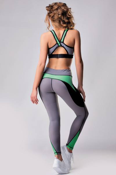 Легинсы PF-6 Зеленый-Серый