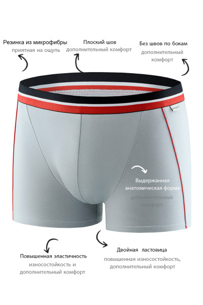 мужские трусы bb107 серый от магазина «Зона Белья»