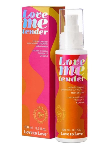 съедобное согревающее массажное масло love me tender cocos с ароматом кокоса - 100 мл. от магазина «Зона Белья»