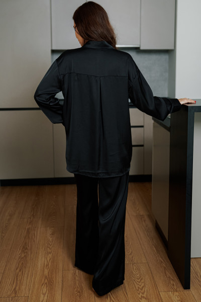 пижама брюки и рубашка черного цвета 7149 от магазина «Зона Белья»