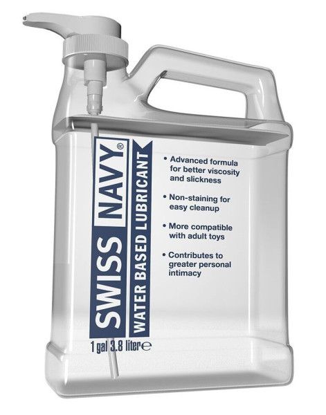 канистра лубриканта swiss navy water based lube на водной основе - 3,8 л. от магазина «Зона Белья»