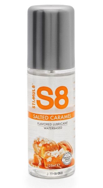 смазка на водной основе s8 flavored lube со вкусом соленой карамели - 125 мл. от магазина «Зона Белья»