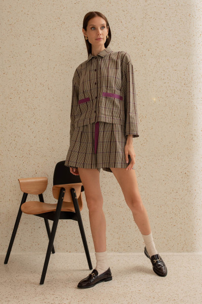 шорты 56401 бордовый клетка от магазина «Зона Белья»