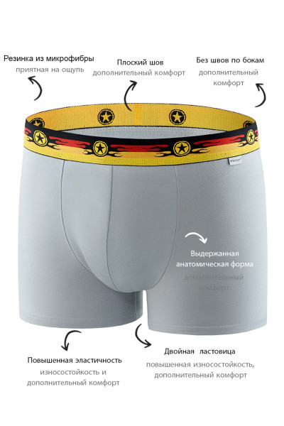 мужские трусы bb33 серый от магазина «Зона Белья»