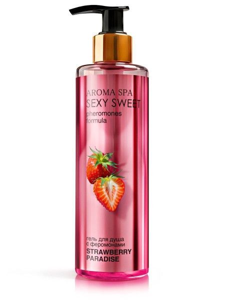гель для душа с феромонами и ароматом клубники strawberry paradise - 200 мл. от магазина «Зона Белья»
