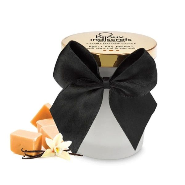 массажная свеча melt my heart с ароматом карамели - 70 мл. от магазина «Зона Белья»