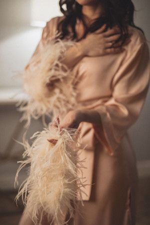 халат-накидка с боа розовый 7131 купить по доступной цене в интернет-магазине Zonabelya.ru! 