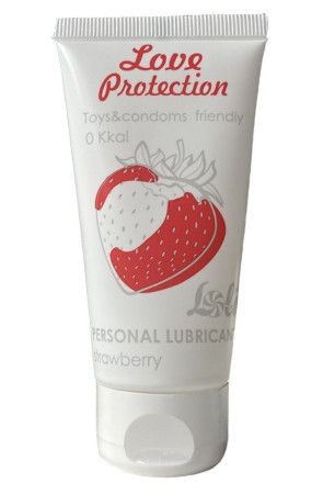 лубрикант на водной основе с ароматом клубники love protection strawberry - 50 мл. купить по доступной цене в интернет-магазине Zonabelya.ru! 