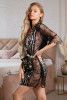 халат леопардовый с черным кружевом 7213 купить по доступной цене в интернет-магазине Zonabelya.ru! 