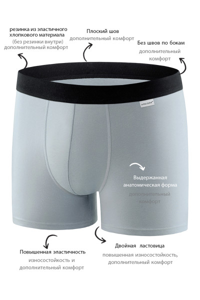 мужские трусы bb87 серый от магазина «Зона Белья»