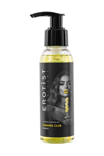 разогревающее массажное масло erotist caramel club с ароматом ананаса - 100 мл. от магазина «Зона Белья»