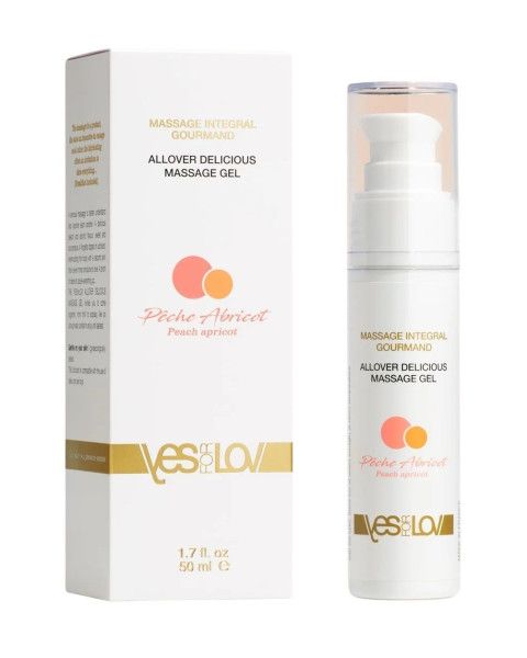 массажный гель-смазка allover delicious massage gel с ароматом персика и абрикоса - 50 мл. от магазина «Зона Белья»