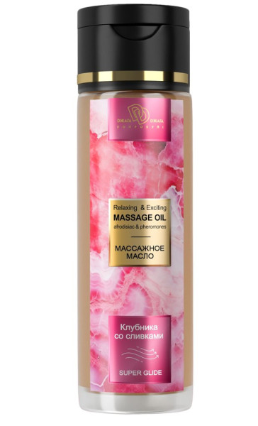 массажное масло «клубника со сливками» - 250 мл. от магазина «Зона Белья»