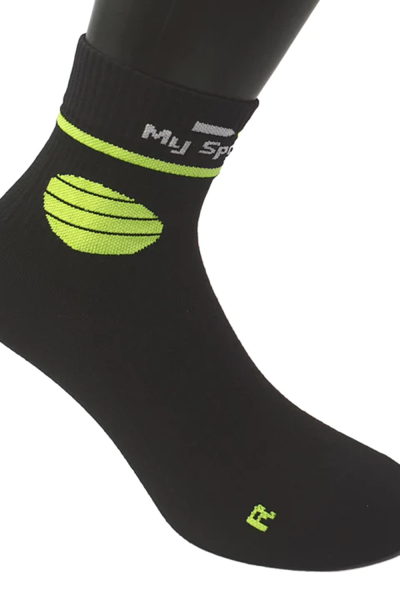 Носки GD9192 Calzino Corto Nero-Giallo Fluo