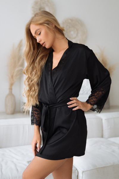 халат 7247 черный от магазина «Зона Белья»
