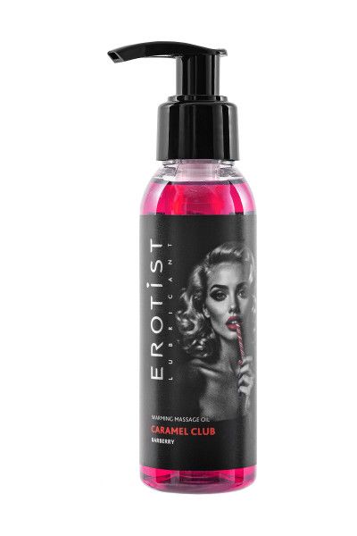 разогревающее массажное масло erotist caramel club с ароматом барбариса - 100 мл. от магазина «Зона Белья»