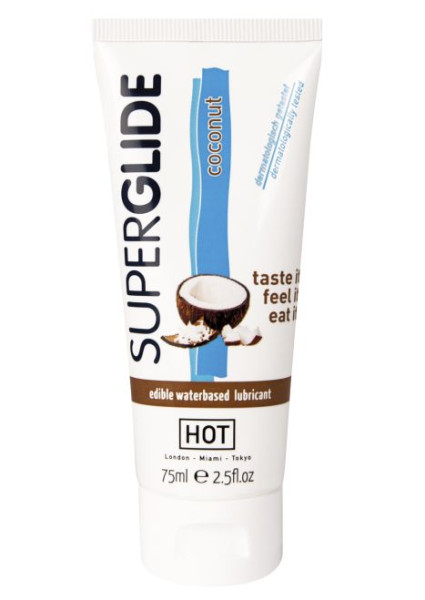съедобный лубрикант на водной основе superglide с ароматом кокоса - 75 мл. от магазина «Зона Белья»