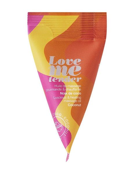 съедобное согревающее массажное масло love me tender cocos с ароматом кокоса - 10 мл. от магазина «Зона Белья»