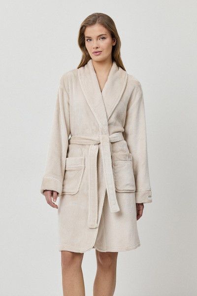 eva beige (creme) халат женский от магазина «Зона Белья»