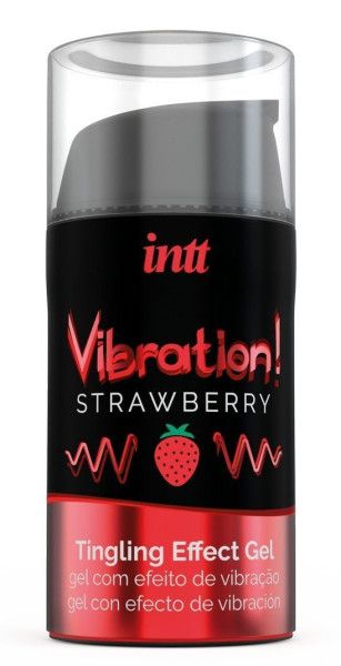 жидкий интимный гель с эффектом вибрации vibration! strawberry - 15 мл. от магазина «Зона Белья»