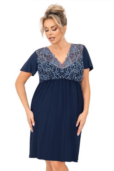 сорочка melania nightdress plus dark blue от магазина «Зона Белья»
