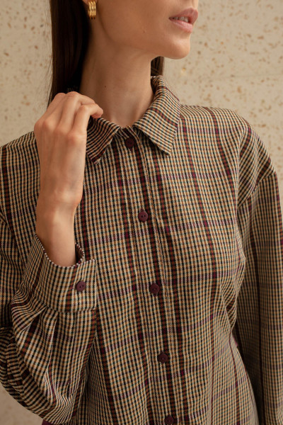 платье 56403 бордовый клетка от магазина «Зона Белья»