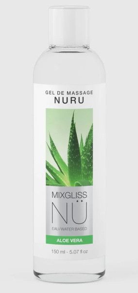 массажный гель на водной основе mixgliss nu aloe vera - 150 мл. от магазина «Зона Белья»