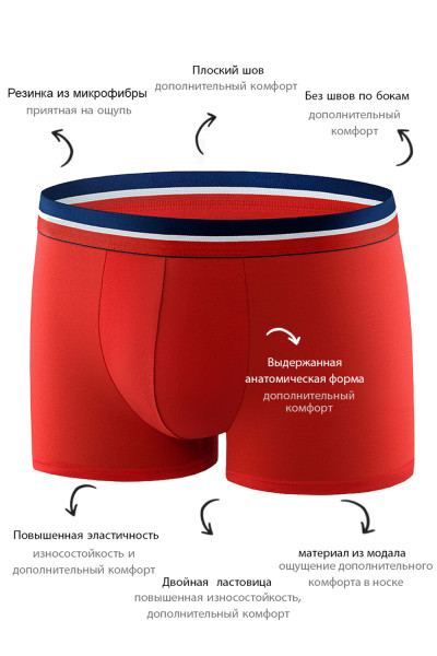 мужские трусы bbm60 красный от магазина «Зона Белья»