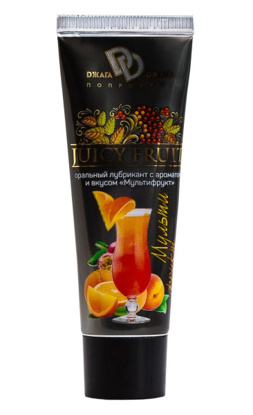 интимный съедобный лубрикант juicy fruit с ароматом фруктов - 30 мл. от магазина «Зона Белья»