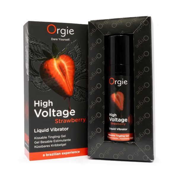 жидкий вибратор orgie high voltage strawberry - 15 мл. от магазина «Зона Белья»